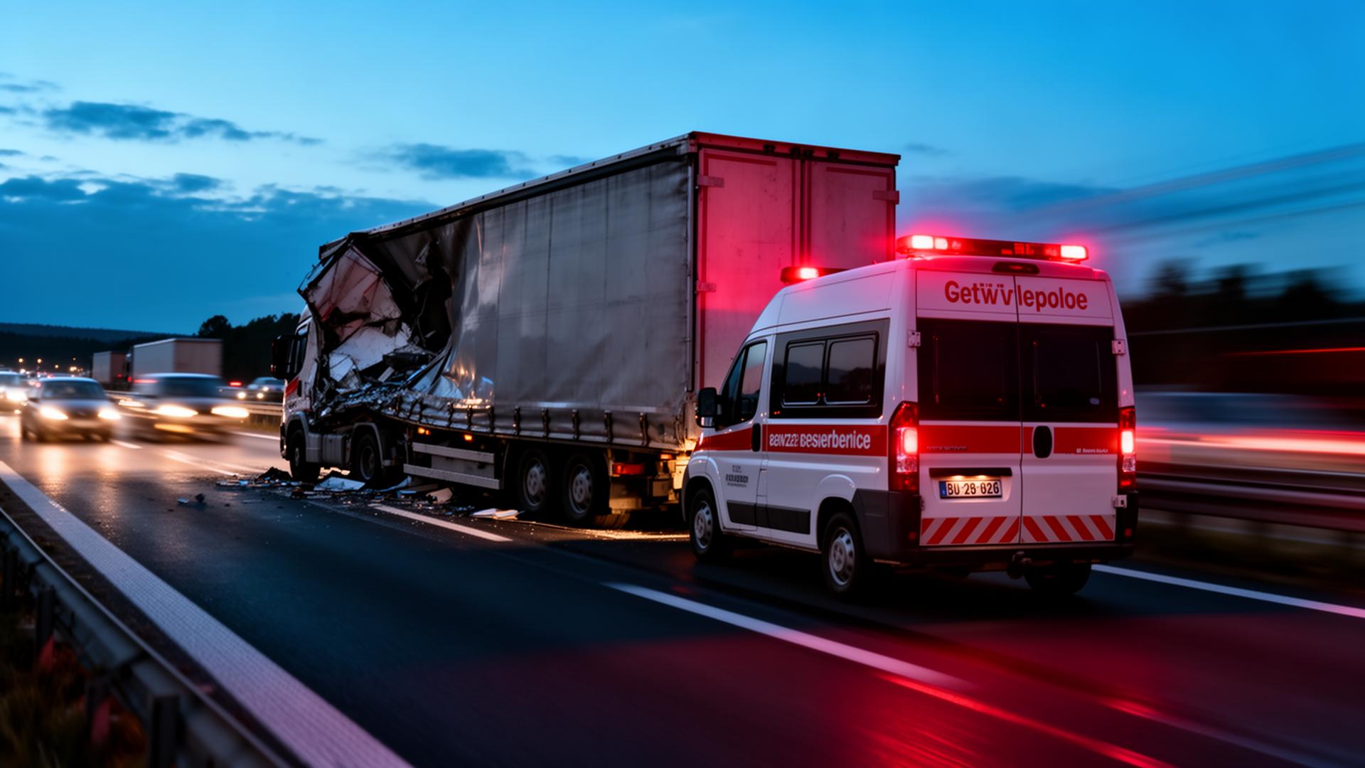 Výjezdové vozidlo AP Servis s majáky na evropské dálnici